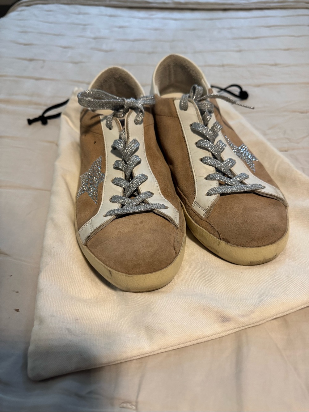 Golden Goose Superstar Suede with Crystal Leather Low-Top Sneakers - Picture 10 of 10
